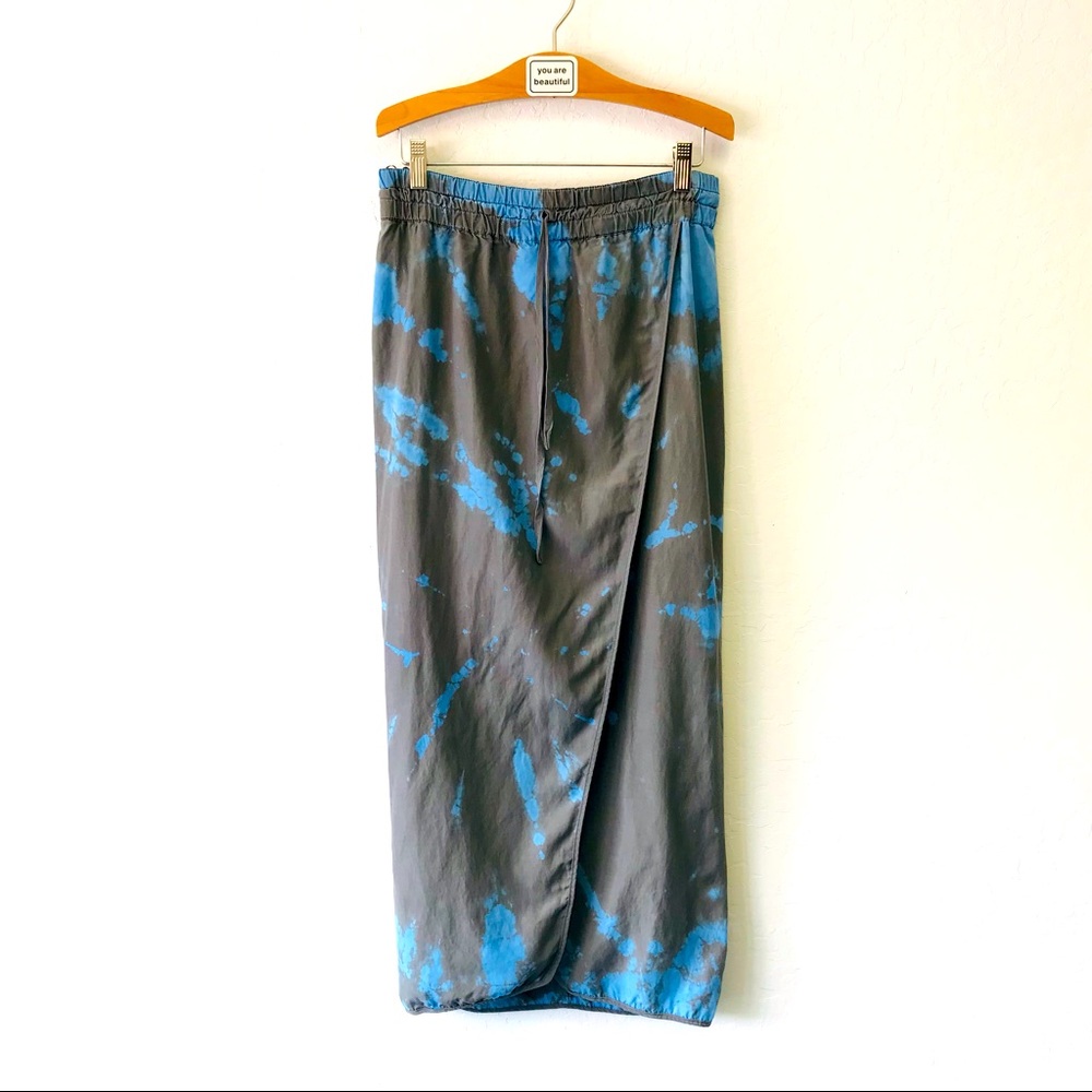 Emerson Fry New York Grey Blue Tie Dye Drawstring Waist Skirt M